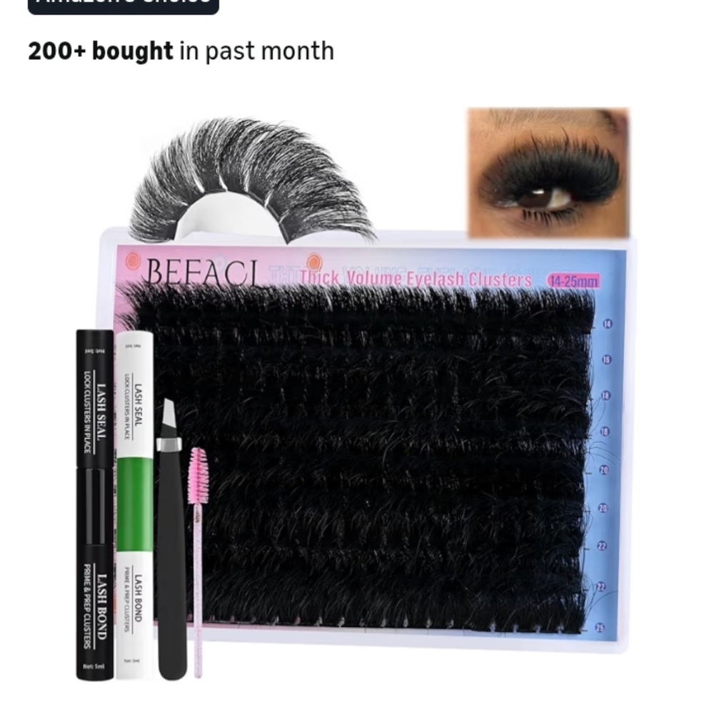 BEFACI Eyelash Clusters Kit with Bond and Seal